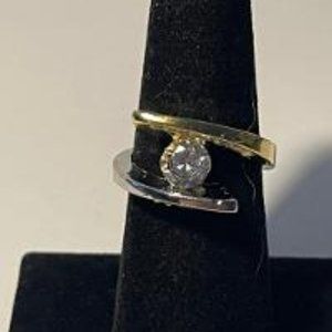 Geometric Gemstone Fashion Ring SZ 7 NEW